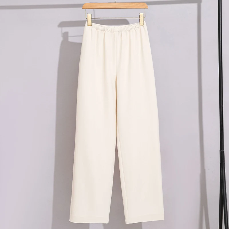 Damen Weite High‑Waist Komforthose mit elastischem Bund und geradem Bein Nord Taschen