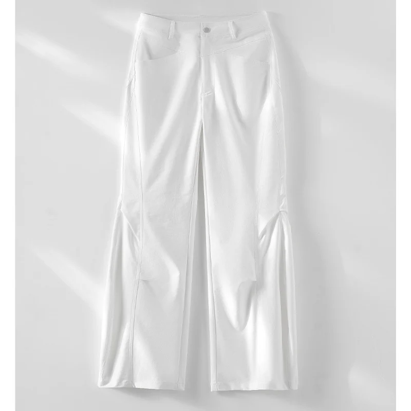 Damen Weite High‑Waist-Hose mit eingesetztem Beinschlitz und markanten Eingrifftaschen Nord Taschen