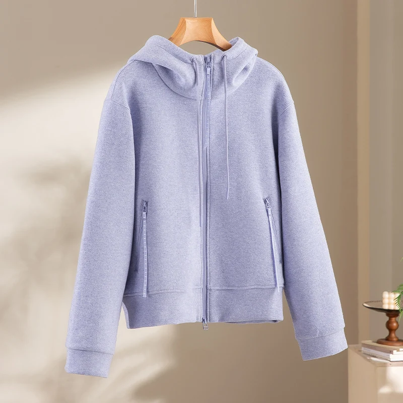 Damen weite French‑Terry Lounge-Sweatpant mit hohem Bund, Kordelzug und seitlichen Schlitzen Nord Taschen