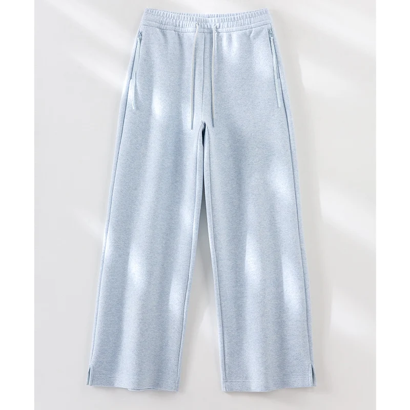 Damen weite French‑Terry Lounge-Sweatpant mit hohem Bund, Kordelzug und seitlichen Schlitzen Nord Taschen
