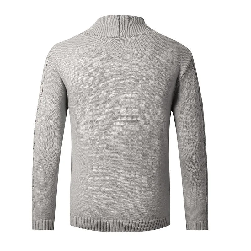 Herren Strickcardigan mit Schalkragen, Zopfmuster und Knopfleiste Nord Taschen