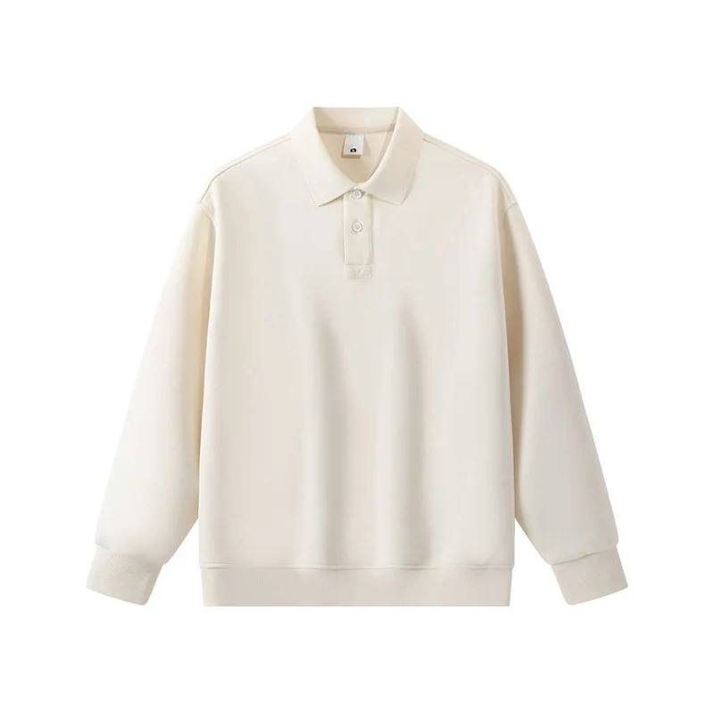 Unisex Oversize-Polo-Sweatshirt mit gerippten Bündchen und Knopfleiste Nord Taschen