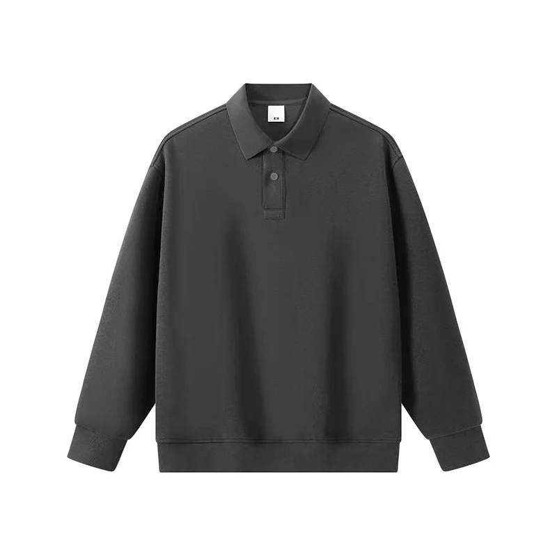 Unisex Oversize-Polo-Sweatshirt mit gerippten Bündchen und Knopfleiste Nord Taschen