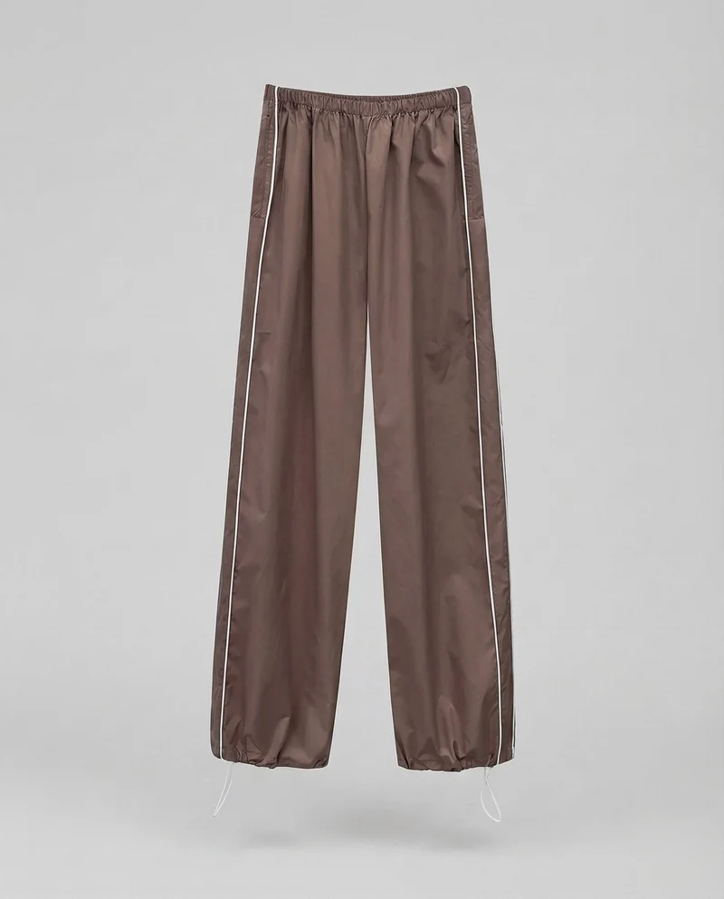 Damen Nylon-Trainingshose Verstellbare Saumkordeln