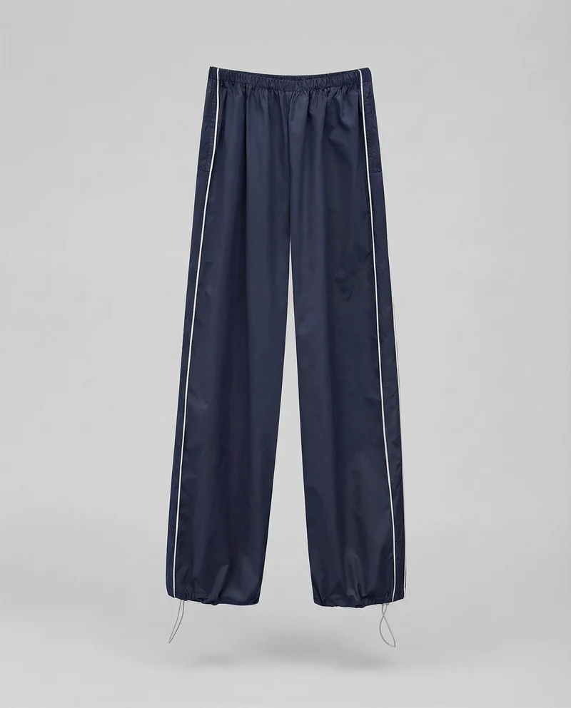Damen Nylon-Trainingshose Verstellbare Saumkordeln