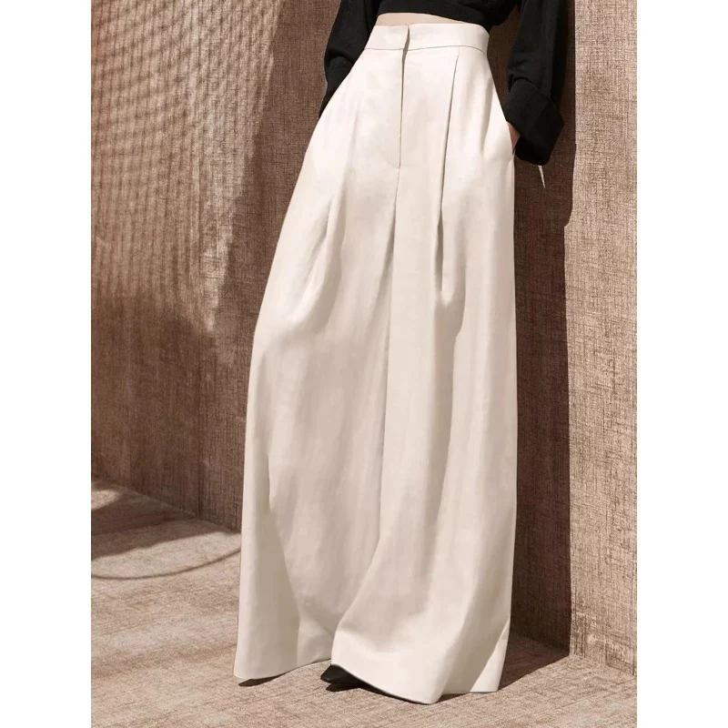 Damen Weite Leinenhose Nord Taschen