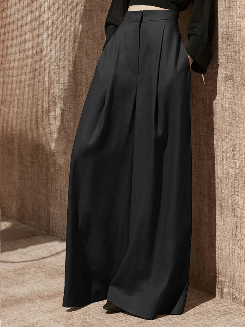 Damen Weite Leinenhose Nord Taschen
