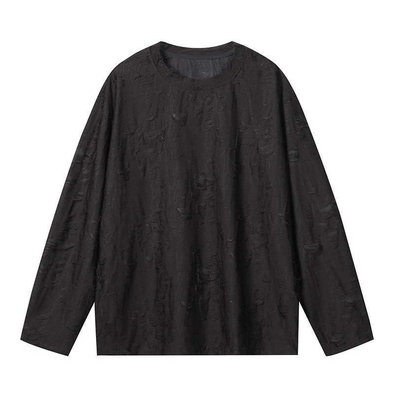 Herren Oversize-Sweatshirt mit ausgefranstem Look und strukturierter Rippoptik Nord Taschen