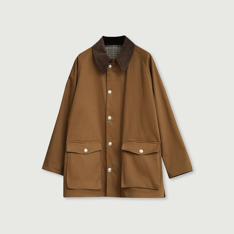 Damen Stilvolle Übergangsjacke mit praktischem Kragen und großen Taschen Nord Taschen