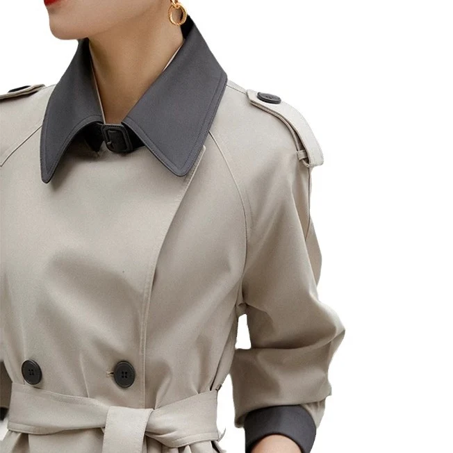 Damen Stilvolle Trenchcoat mit Taillengürtel Nord Taschen