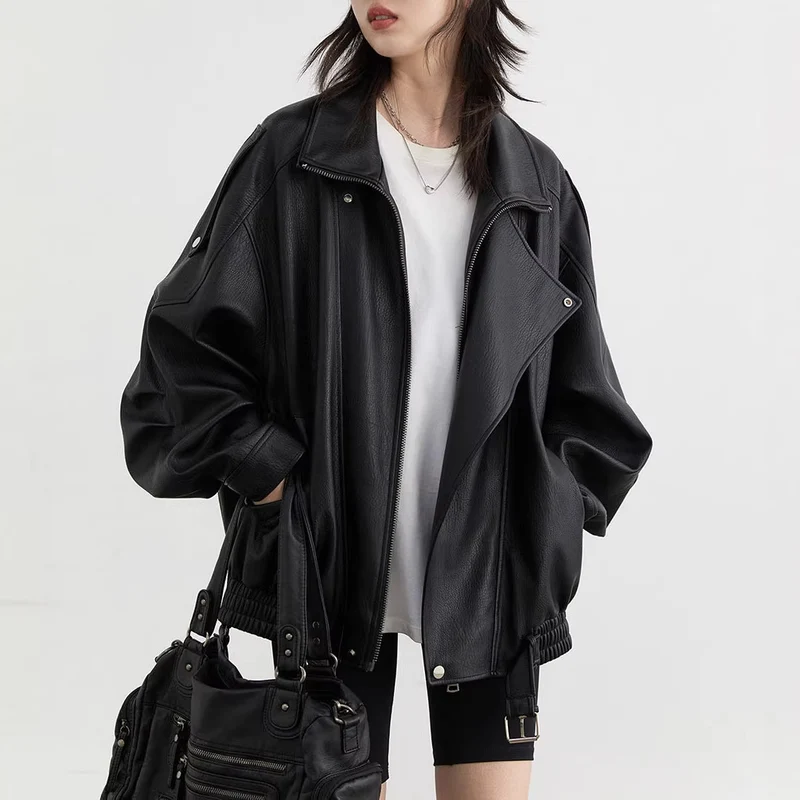 Damen Stilvolle Lederjacke Nord Taschen