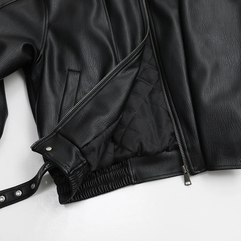Damen Stilvolle Lederjacke Nord Taschen