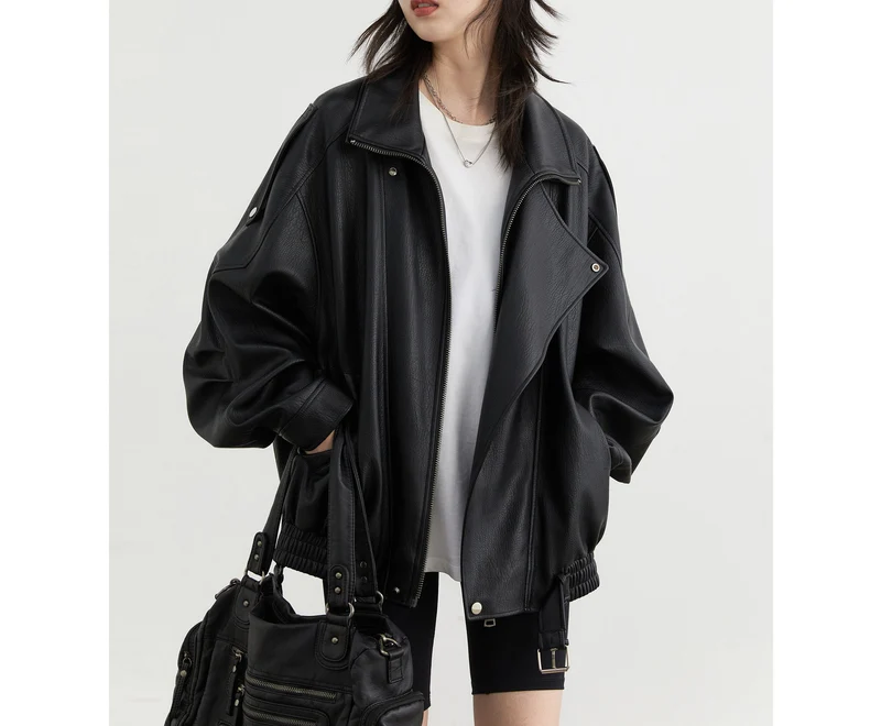 Damen Stilvolle Lederjacke Nord Taschen