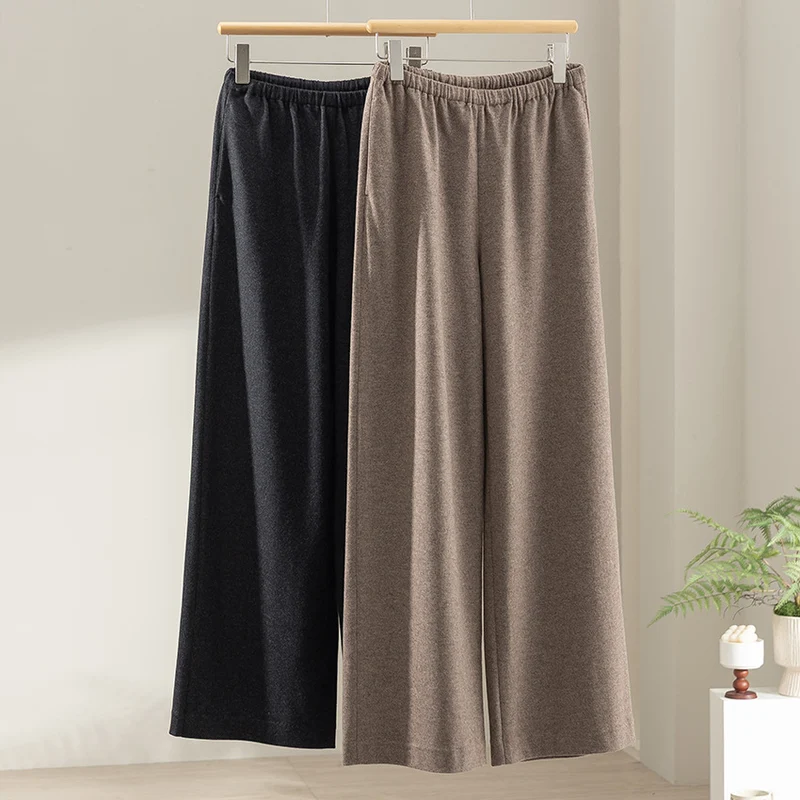 Damen Weite Feinstrick-Loungehose mit elastischem Bund Nord Taschen