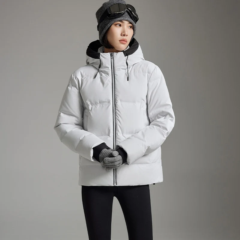 Damen Wattierte Winterjacke mit Kapuze, Thermo-Isolierung und winddichter Außenhülle Nord Taschen