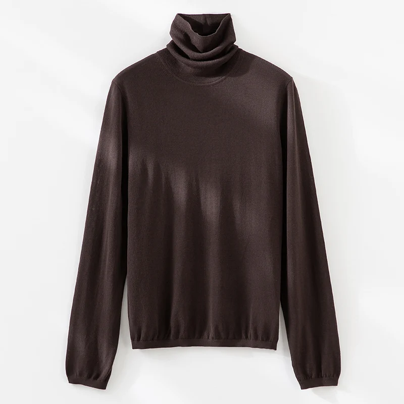 Damen Ultraleichter Feinstrick-Rollkragenpullover mit schlanker Silhouette und fein gerippten Abschlüssen Nord Taschen