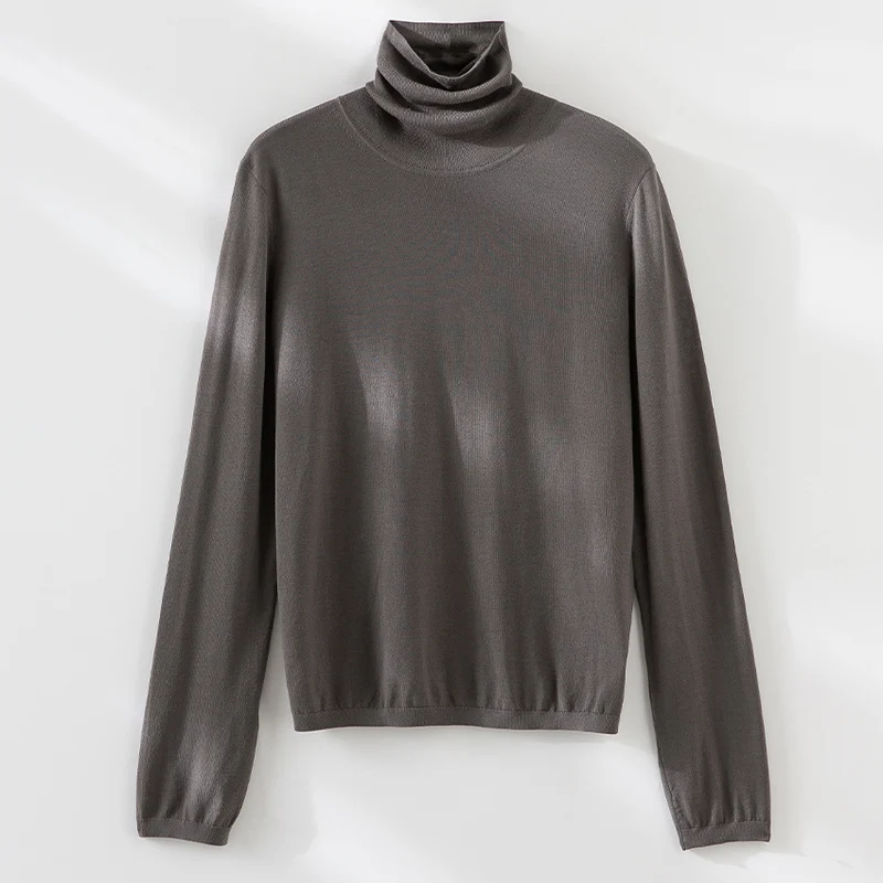 Damen Ultraleichter Feinstrick-Rollkragenpullover mit schlanker Silhouette und fein gerippten Abschlüssen Nord Taschen