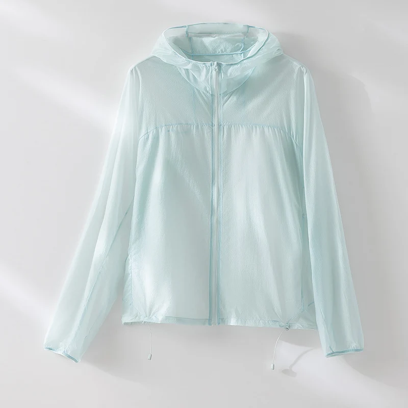Damen Ultraleichte Packbare Schutzjacke mit Kapuze und verstellbarem Saum Nord Taschen