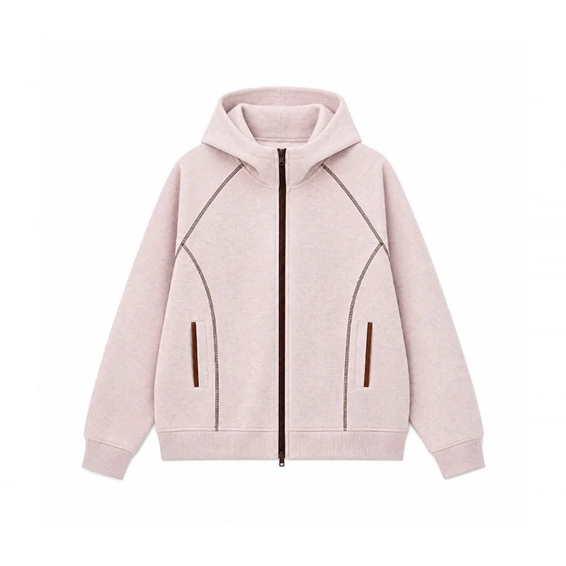 Herren Sportliche Kapuzen-Sweatjacke mit Kontrast-Reißverschluss und ergonomischen Nähten Nord Taschen