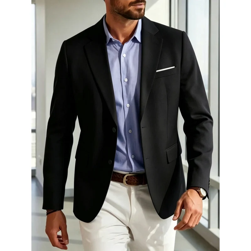 Herren Sommerliches Leinen-Blazer-Sakko mit atmungsaktivem Gewebe und taillierter Passform Nord Taschen