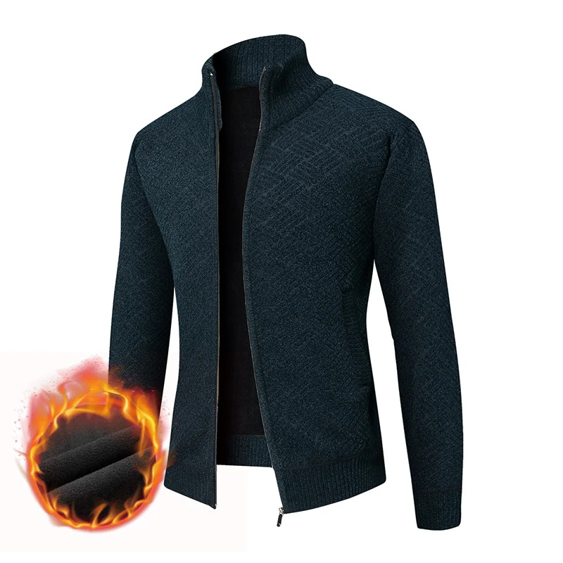 Herren Thermo-Strickzipjacke mit Jacquardmuster und Fleece-Innenfutter Nord Taschen