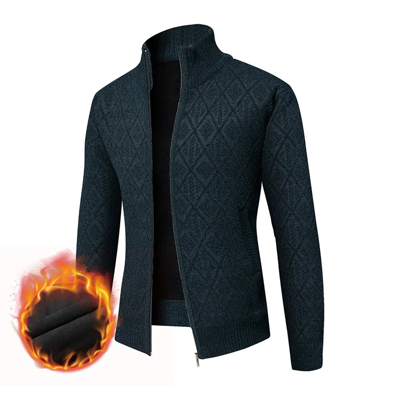 Herren Thermo-Strickzipjacke mit Jacquardmuster und Fleece-Innenfutter Nord Taschen