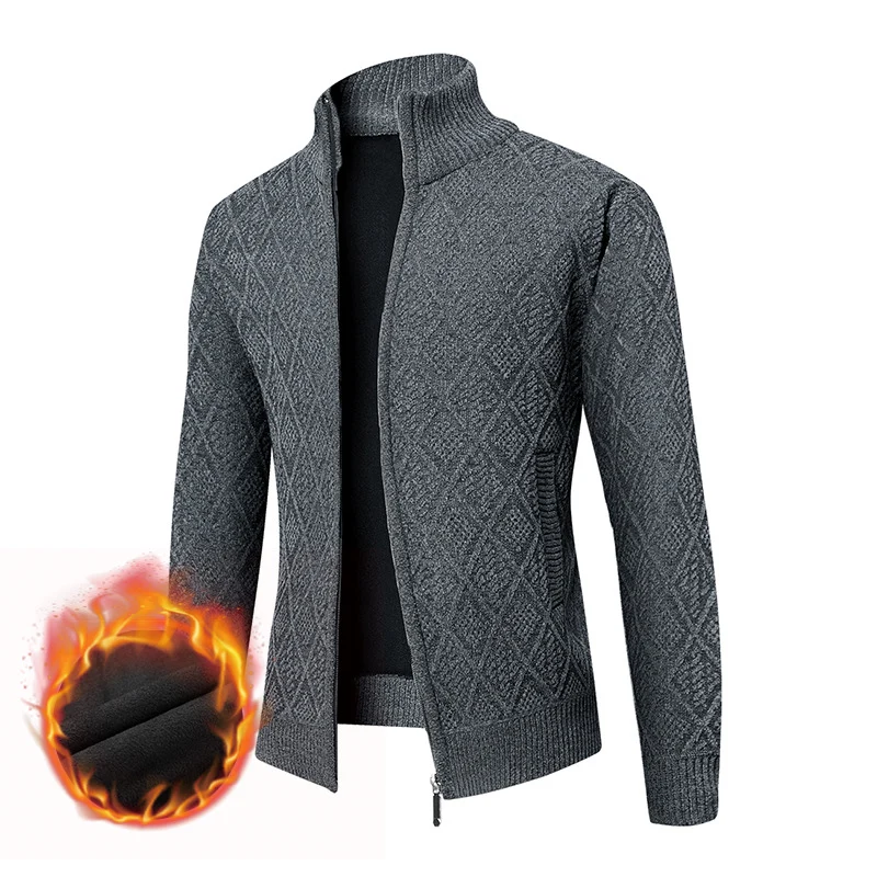 Herren Thermo-Strickzipjacke mit Jacquardmuster und Fleece-Innenfutter Nord Taschen
