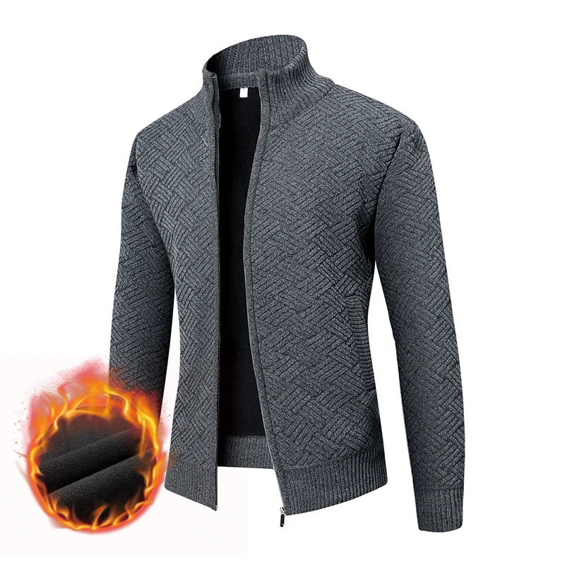 Herren Thermo-Strickzipjacke mit Jacquardmuster und Fleece-Innenfutter Nord Taschen