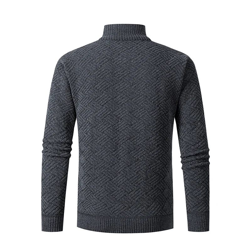 Herren Thermo-Strickjacke mit durchgehendem Reißverschluss, gefüttertem Stehkragen und geometrischem Strukturmuster Nord Taschen