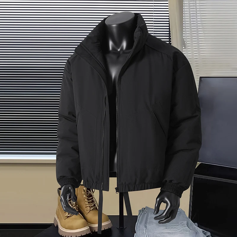Herren Thermo‑isolierte Kurzblouson‑Jacke mit Stehkragen und Tunnelzugbund Nord Taschen
