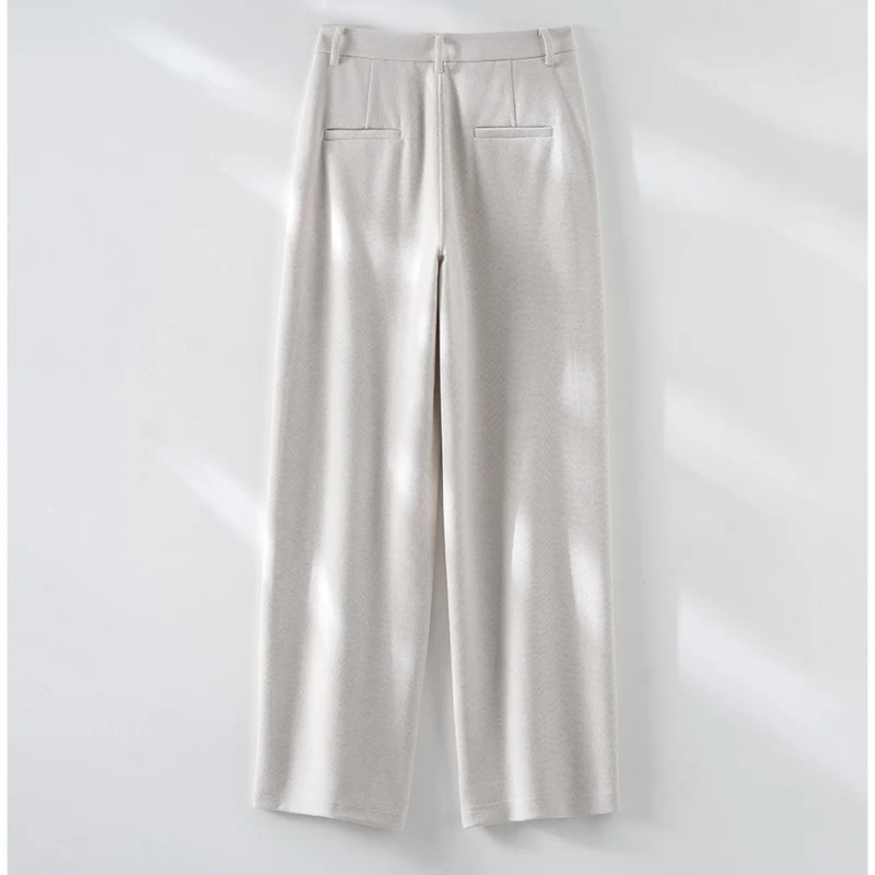 Damen Elegante High‑Waist Palazzo-Stoffhose mit Bügelfalte und dekorativer Mittelnaht Nord Taschen
