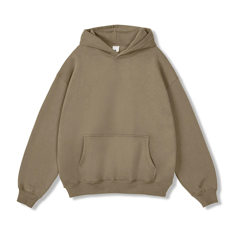 Unisex Oversize-Kapuzenpullover aus Baumwollmix mit Kängurutasche und gerippten Bündchen Nord Taschen