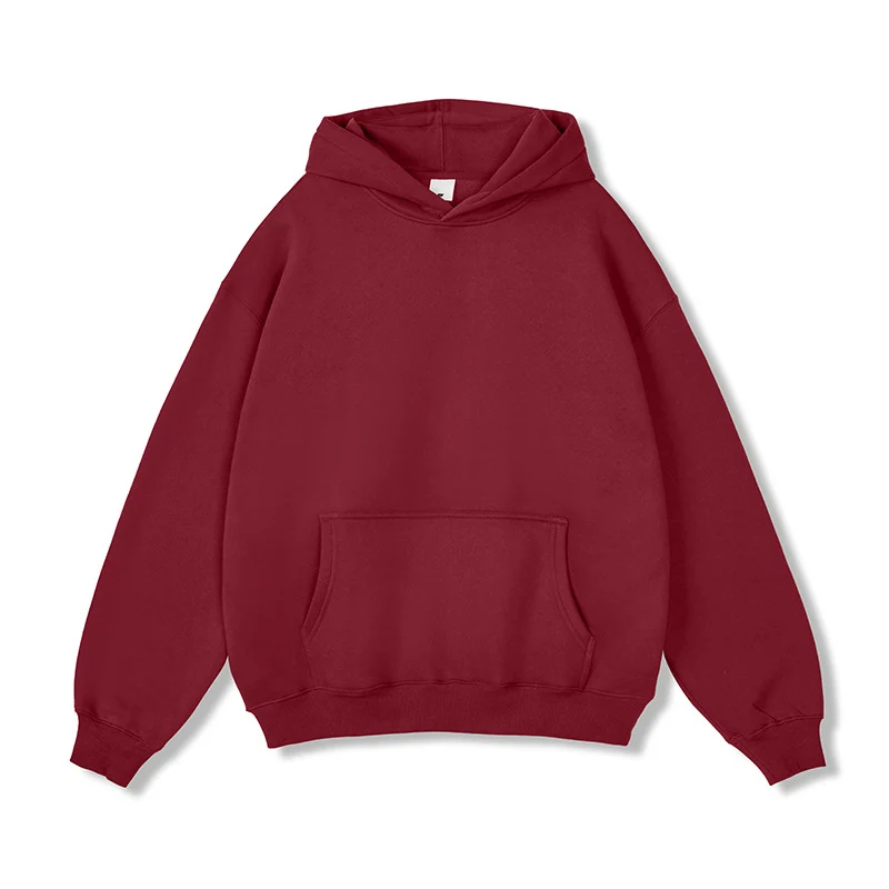 Unisex Oversize-Kapuzenpullover aus Baumwollmix mit Kängurutasche und gerippten Bündchen Nord Taschen