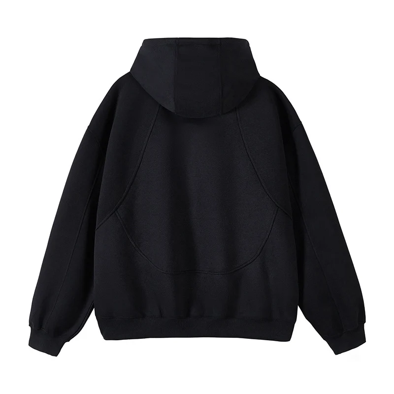 Unisex Oversize-Kapuzen-Sweatjacke mit hohem Stehkragen und durchgehendem Reißverschluss Nord Taschen