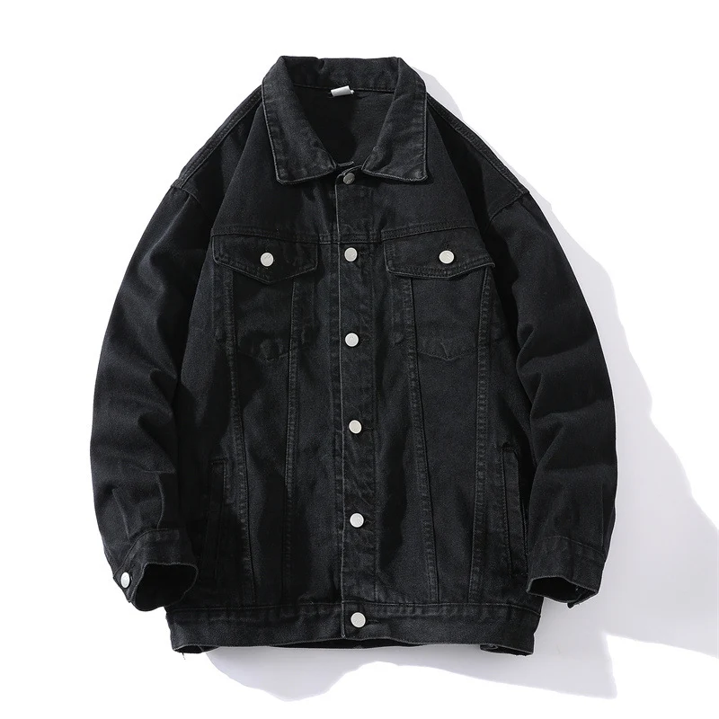 Unisex Oversize-Jeansjacke aus robustem Denim mit Druckknopfleiste Nord Taschen