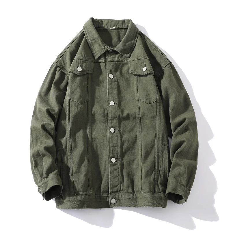 Unisex Oversize-Jeansjacke aus robustem Denim mit Druckknopfleiste Nord Taschen