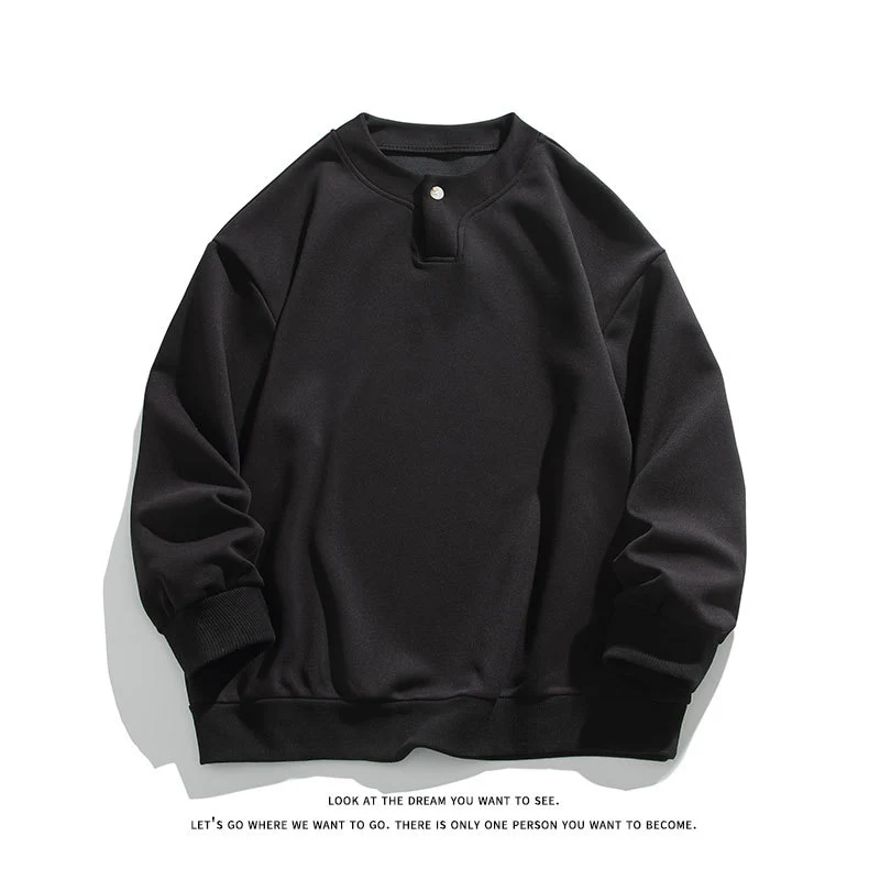 Unisex Oversize-Henley-Sweatshirt mit Druckknopf am Kragen Nord Taschen