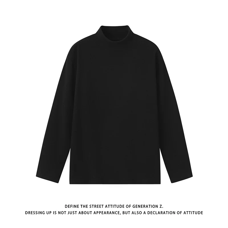 Unisex Minimalistischer Feinstrick-Mockneck-Pullover im Oversize-Relaxed‑Schnitt Nord Taschen