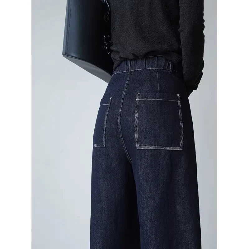 Damen Weite Jeans mit hohem Bund Nord Taschen