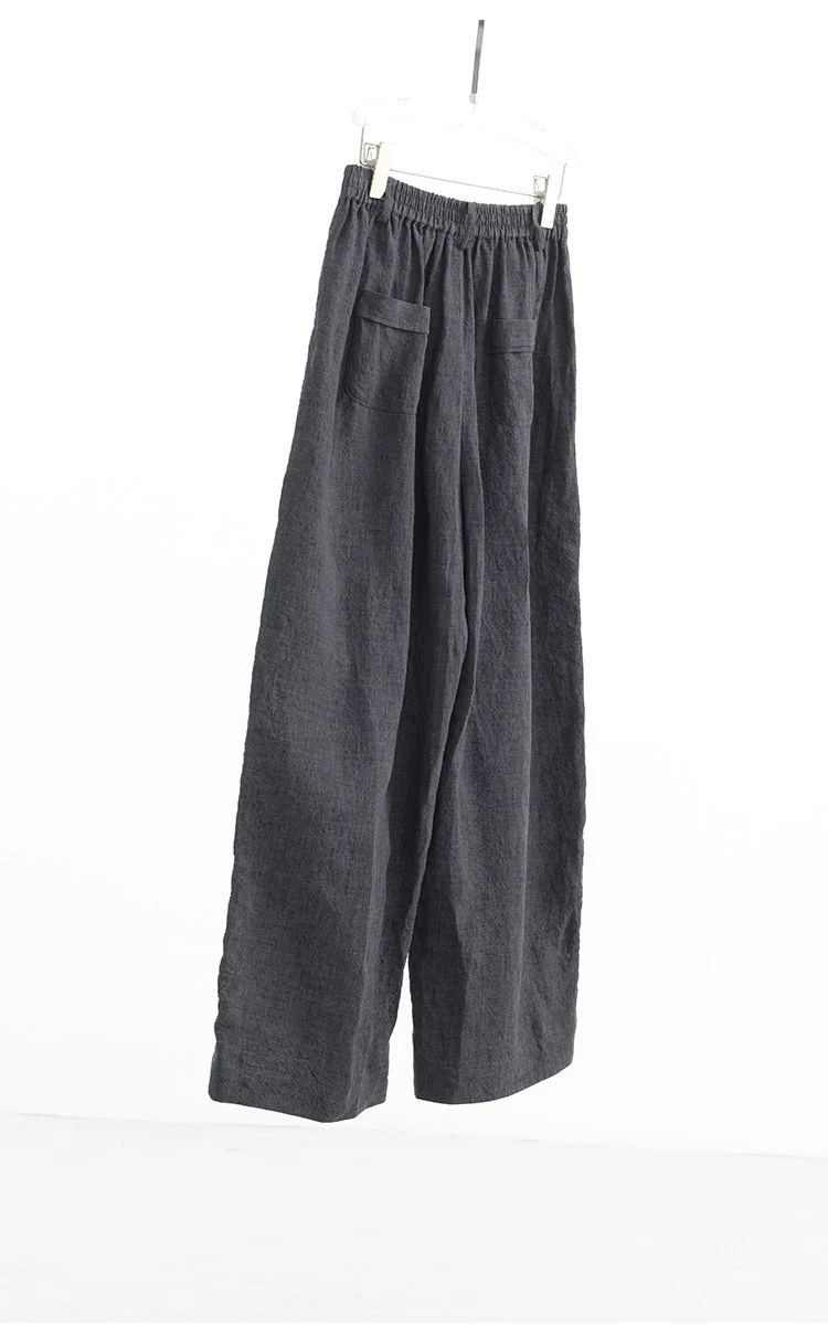 Damen Weit geschnittene Leinenhose Nord Taschen
