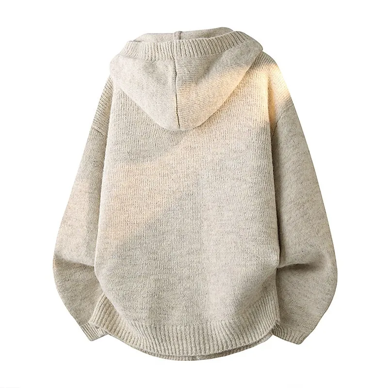 Herren Oversize-Strickcardigan mit Schalkragen, Knopfleiste und Eingrifftaschen Nord Taschen