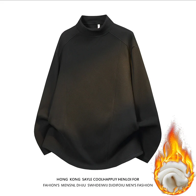 Herren Oversize Stehkragen-Sweatshirt mit Raglanärmeln und dezentem Farbverlauf Nord Taschen