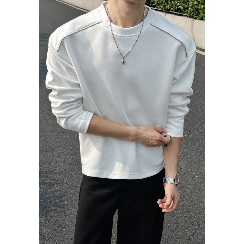 Herren Oversize-Rundhals-Sweatshirt mit überschnittener Schulter und dekorativen Steppnähten Nord Taschen
