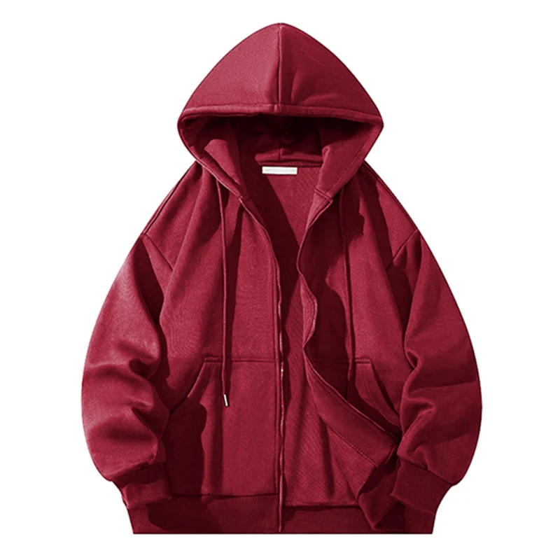 Herren Oversize Reißverschluss‑Kapuzenjacke aus schwerer Sweatqualität mit Kängurutaschen Nord Taschen
