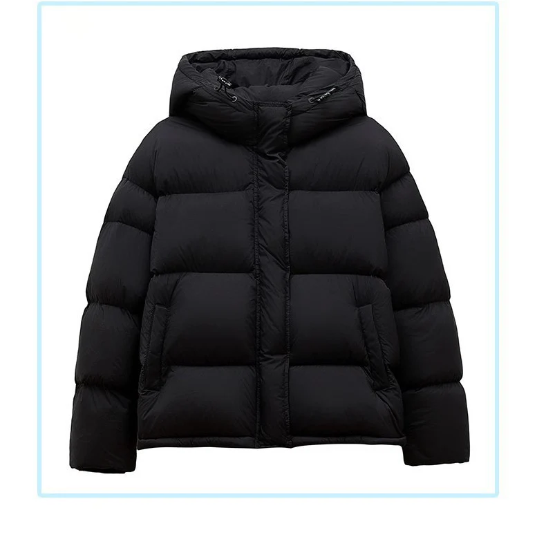 Damen Stilvolle Daunenjacke mit Kapuze Nord Taschen