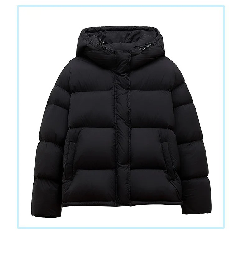 Damen Stilvolle Daunenjacke mit Kapuze Nord Taschen