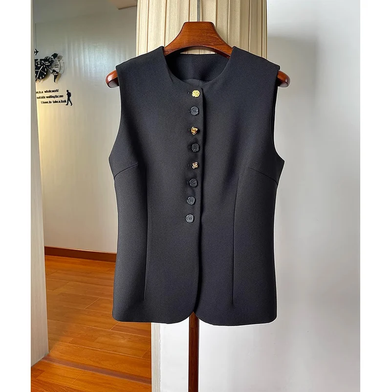 Damen Stilvolle ärmellose Blazer-Weste Nord Taschen