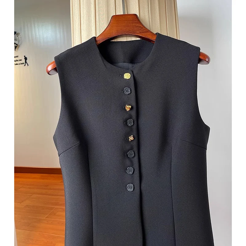 Damen Stilvolle ärmellose Blazer-Weste Nord Taschen
