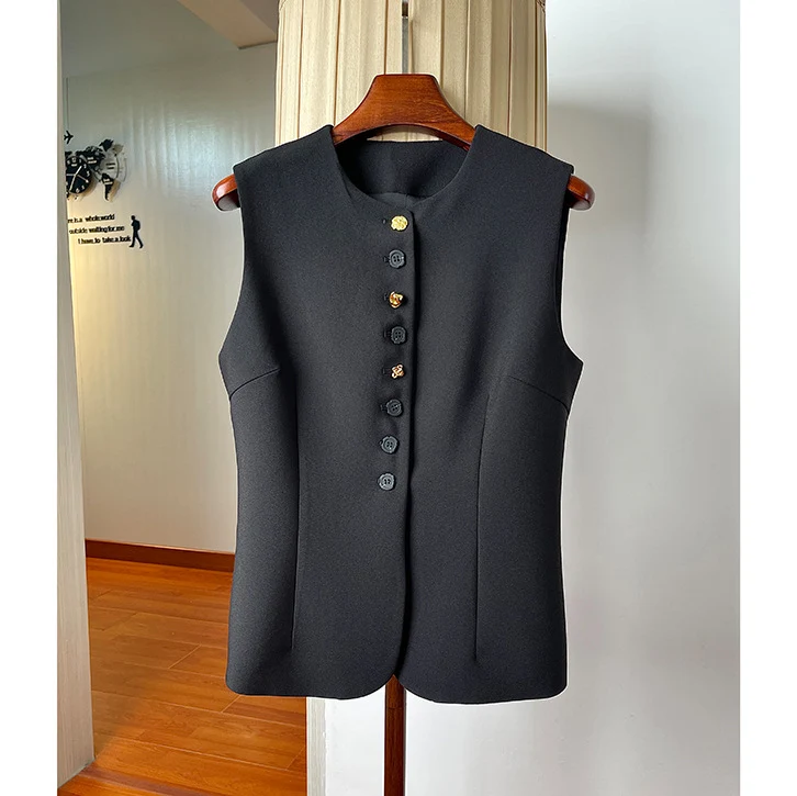 Damen Stilvolle ärmellose Blazer-Weste Nord Taschen
