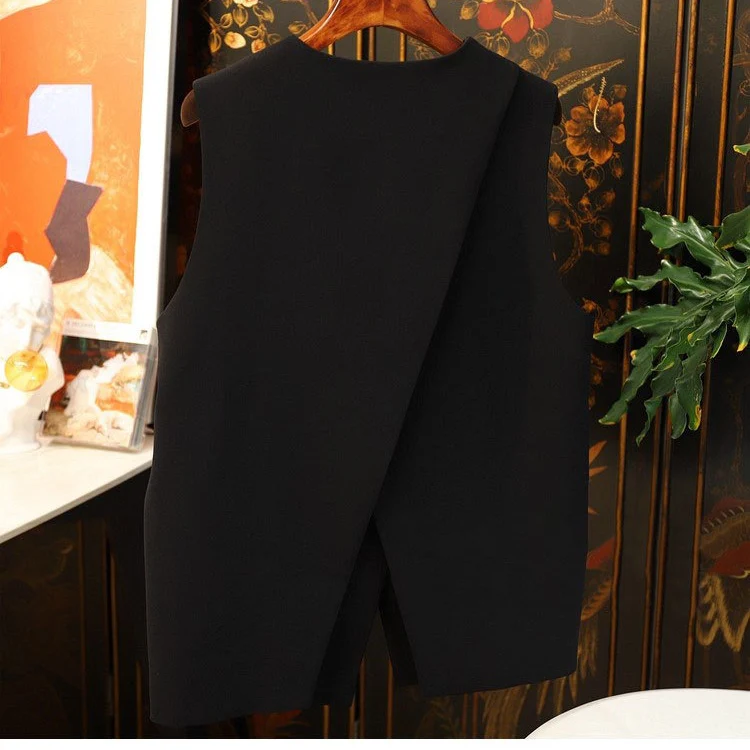 Damen Stilvolle ärmellose Blazer-Weste Nord Taschen 1789269052